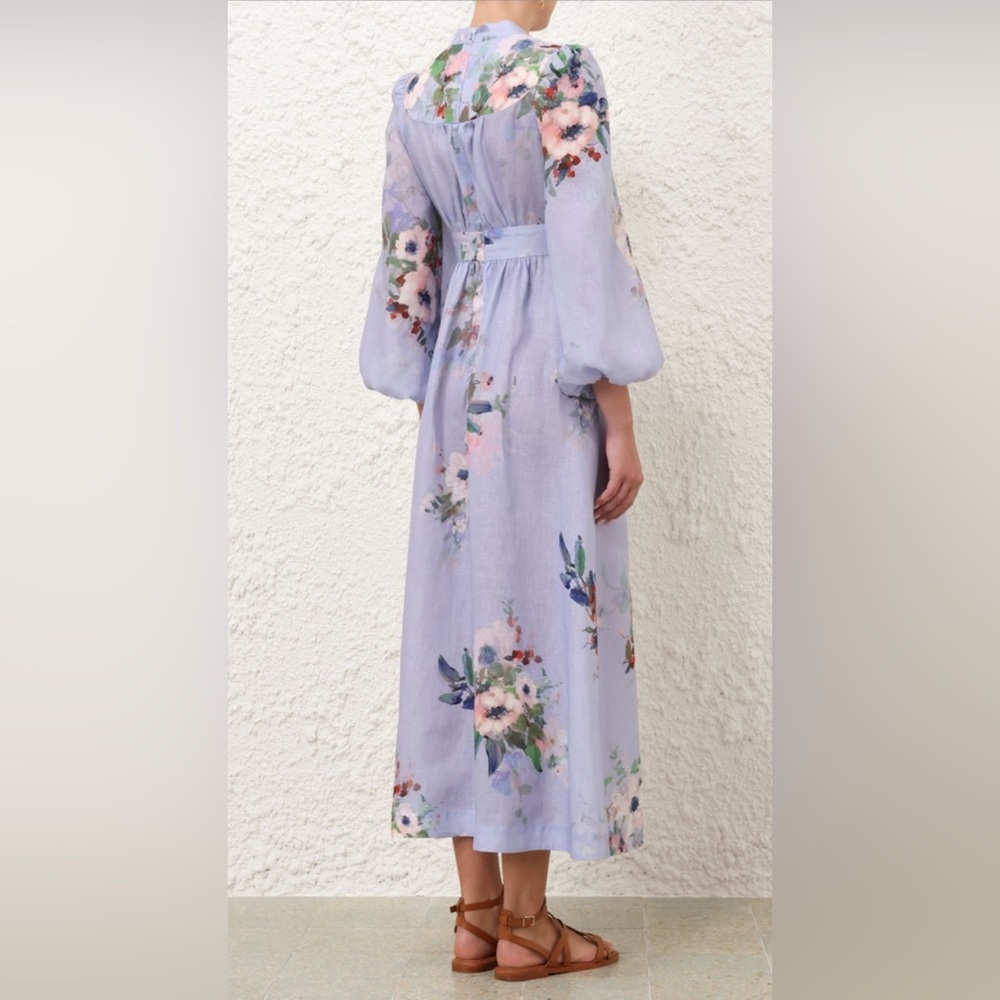 NWT $850 ZIMMERMANN Everley Plunge MIDI Dress Size AU 4 US 10-12 - Picture 7 of 15
